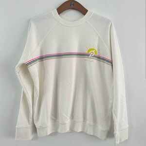 Spiritual Gangster X Peloton  White Crewneck Sweatshirt  Sz L